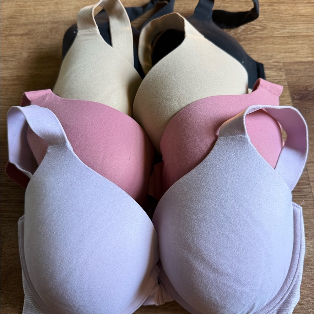 Lot of 4 SPANX Seamless Wireless Bra Set — Nude Bra-Llelujah! 34D